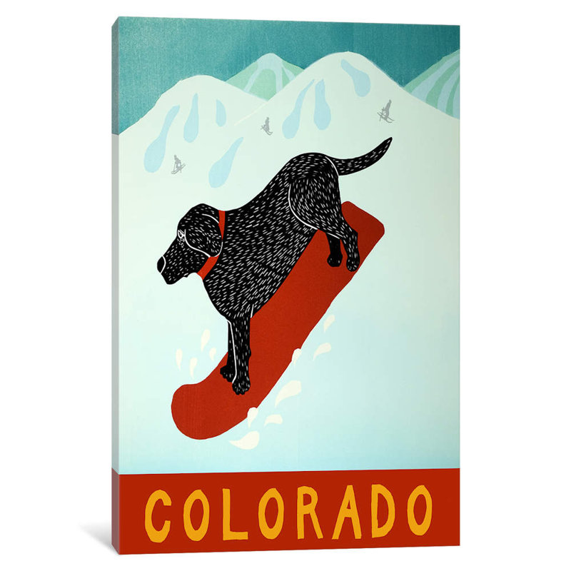 Colorado Snowboard Black by Stephen Huneck - Wrapped Canvas Print, 66.04 cm H x 45.72 cm W x 1.91 cm D