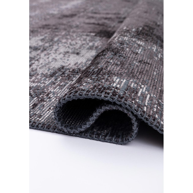 Rapture Abstract Area Rug in Gray, Square 9'