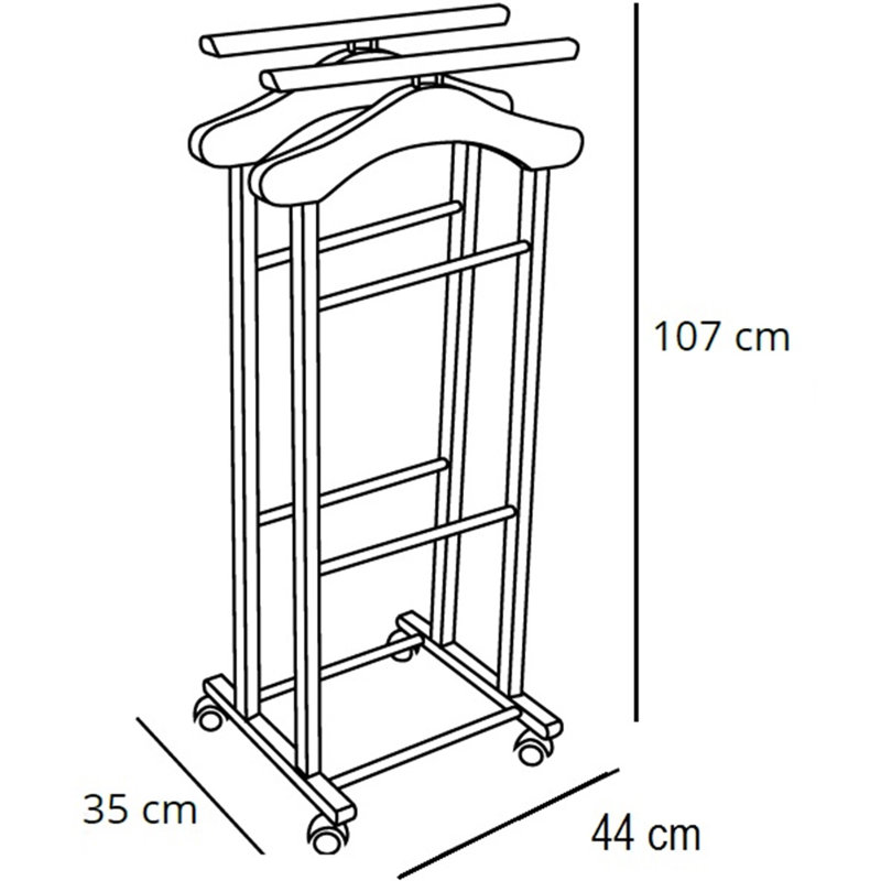 Boykin Solid Wood Freestanding Valet Stand, White