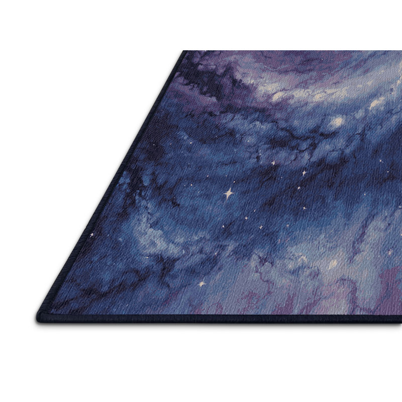 Tapis mauve lavable à la machine, Rond 8 pi