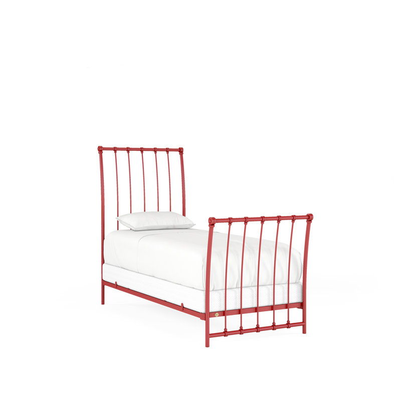 142 Altro Bed | Complete Sleigh, Gloss Red, Twin