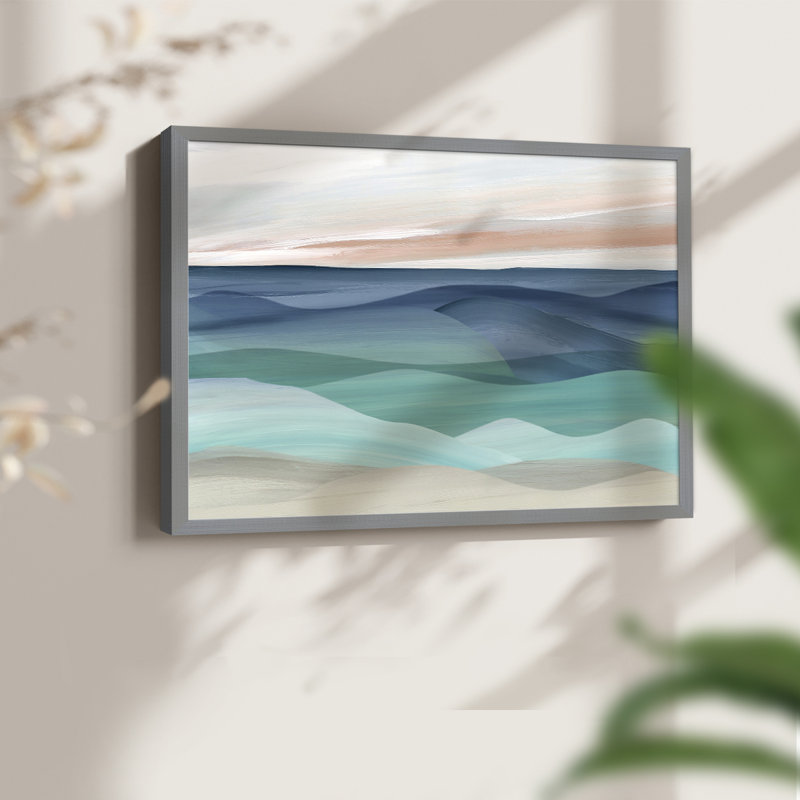 Shifting Seas - Imprimé encadré - Restickable, H 22 po x l 28 po, Gris