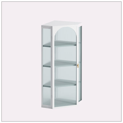 Armoire de coin murale avec rangement à quatre niveaux