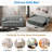 3 In 1 Convertible Sleeper Sofa Bed With Reclining Backrest, Pillows And Side Pockets-1869365428