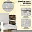 Mobilier d'extérieur 5 pièces avec chaises, table basse et table d'appoint, cadre de patio brun et gris avec rangement à deux niveaux résistant à l'eau et à l'eau