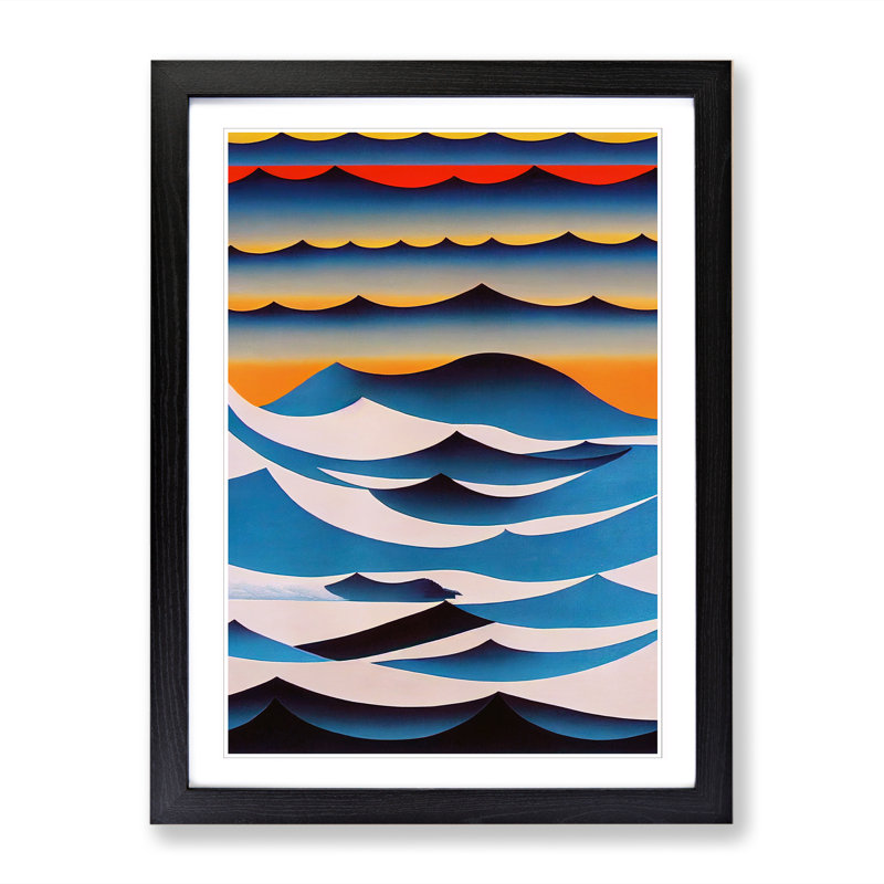 Castano Ocean Abstract Painting Vol.1 - Picture Frame Print, Black, 64cm H x 46cm W x 2cm D