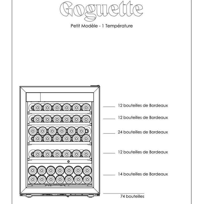 Goguette de The Eurocave Group [50+ bouteilles] Réfrigérateur à vin autoportant à zone unique, Bleu