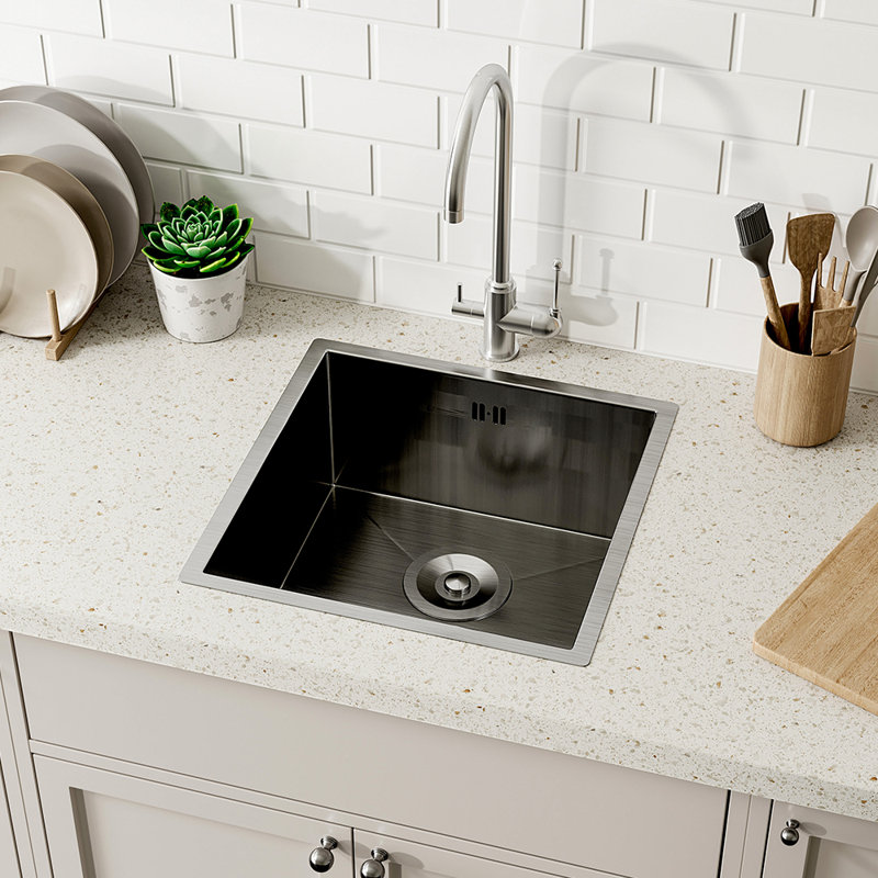 Belfry Kitchen Mascarenaz 17.32mm W Single Bowl Stainless Steel Kitchen Sink