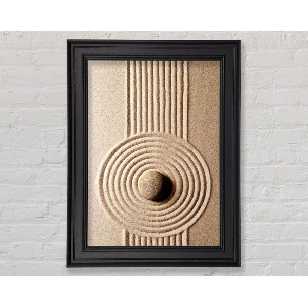 Highland Dunes Circular Sand Script Zen Framed Print | Wayfair.co.uk