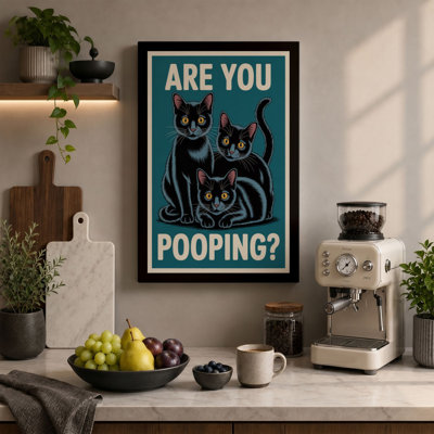 Are You Pooping Retro - Wrapped Canvas