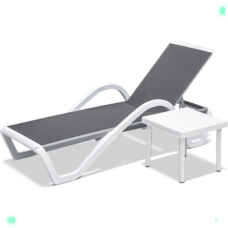 Cerine Aluminum Outdoor Lounge Chair, Gray