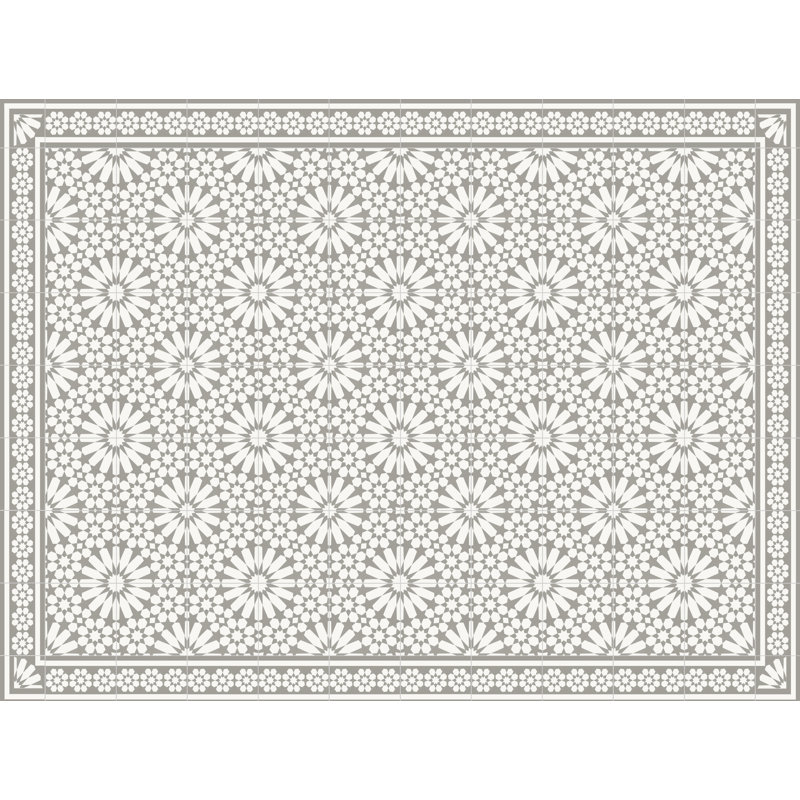 Vinyl Machine Printed Area Rug, Rectangle 3'3.4" x 4'4.4"
