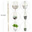 Ensemble de 4 cintres de jardin suspendus en corde de coton tissée à la main avec pot de fleurs et pampilles, 41 po, beige