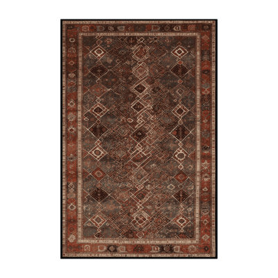 Machine Washable Persian Brown Area Rug