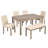 6-Piece Dining Table Set with 4 Upholstered Chairs and a Bench