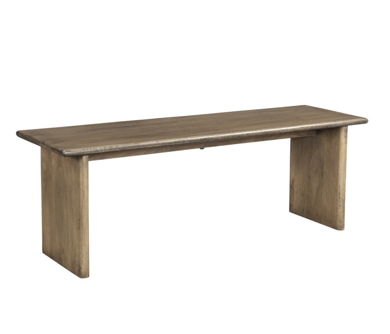 55" Brown Solid Wood Dining Bench