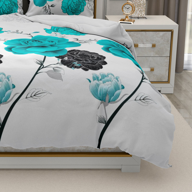Trendy Complete Bedding Set 4 Piece Duvet Cover Fitted Sheet with Matching Pillow Cases 100% Microfibre Material