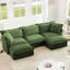 Canapé modulaire 3 places en U - assise profonde, tissu chenille, gros coussins pour le salon Sophistication 2 formes, chenille, bordures françaises