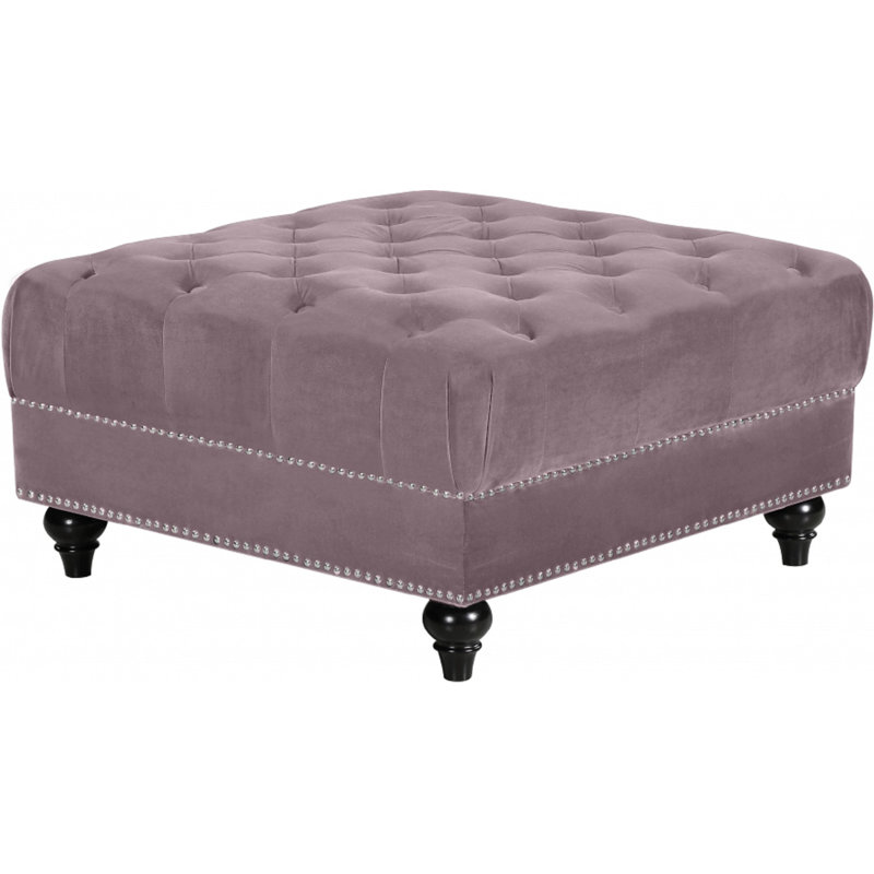 Crosier 85cm Wide Tufted Square Ottoman, Pink