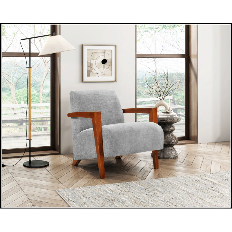Fauteuil d'appoint ultramoderne avec coussin d'assise en mousse confortable et structure en bois massif pour salons luxueux