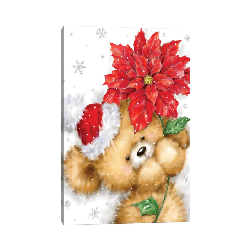 Bear With Poinsettia I by MAKIKO - Wrapped Canvas Print, 66.04 cm H x 45.72 cm W x 1.91 cm D