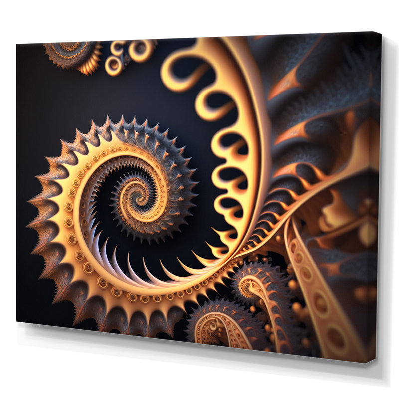 Golden Fractal Bliss IX - reproduction sur toile, H 34 po x l 44 po x P 1,5 po, Toile tendue