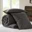 Couette gaufrée lavée pour lit double/queen - 3 pièces, texture spéciale, côtés 100 % coton, style vintage, tissu et garnissage adaptés à toutes les saisons, entretien facile et sécuritaire, couleur anthracite, 3 pièces, tissage différent, couverture surdimensionnée.