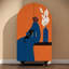 Armoire arquée avec tablettes et portes
