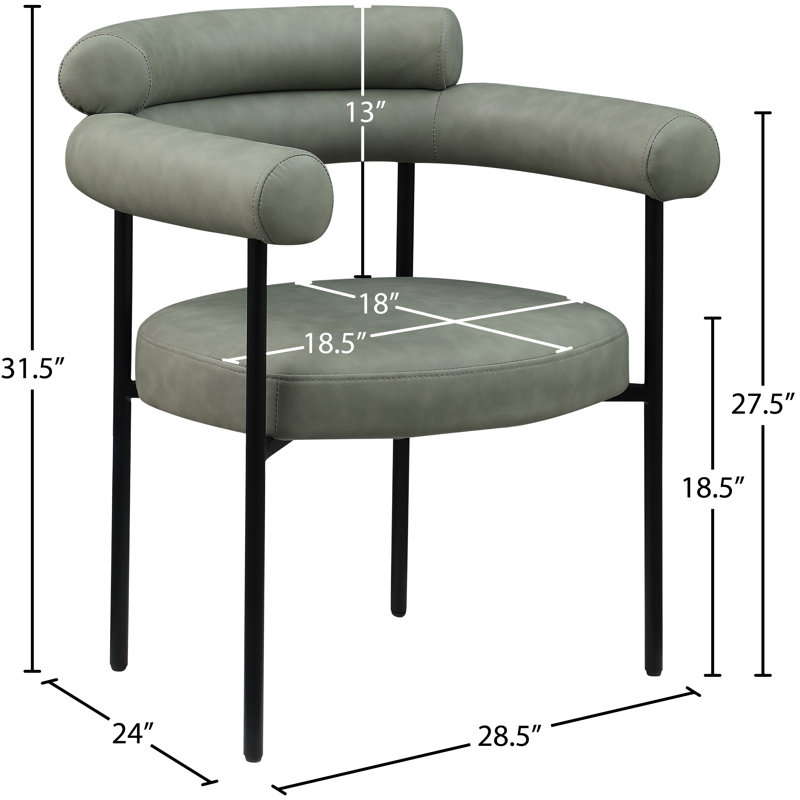Blake Vedehi Vegan Leather Dining Chair, Green Vegan Leather