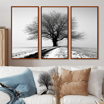 Vierge - arbre, impression d'art mural monochrome