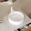 Lavabo de salle de bain 16 po, vasque ronde en céramique sans robinet, sans armoire, blanc