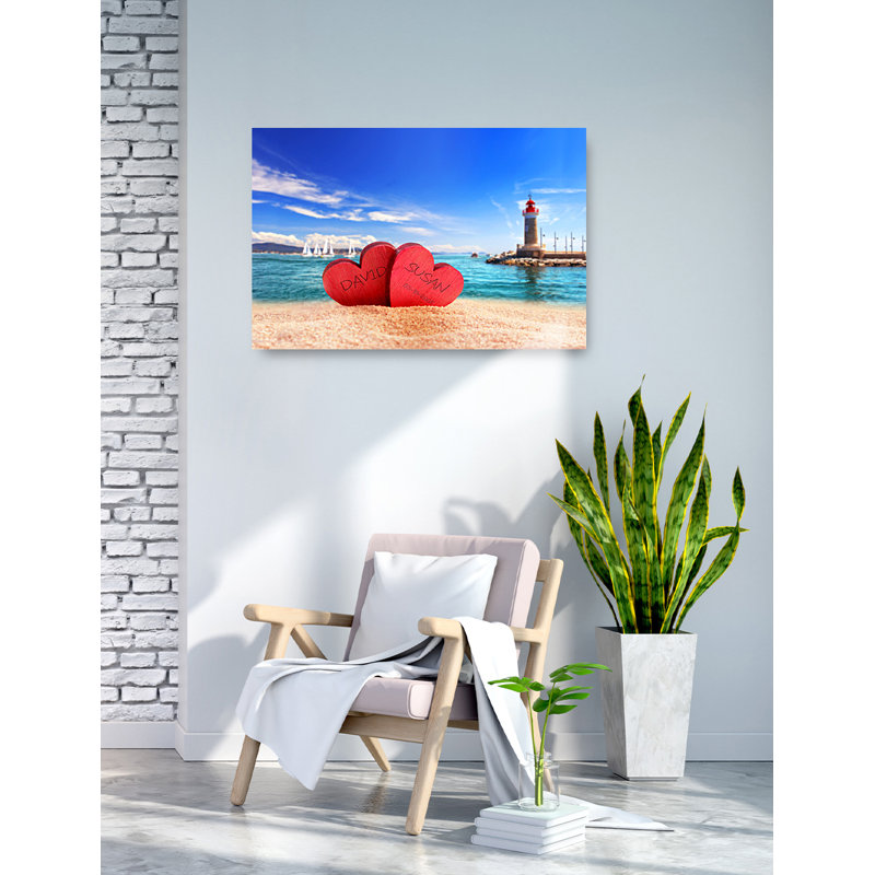 Beach Lovers, reproduction encadrée, H 12 po x l 18 po x P 1,5 po, Toile tendue
