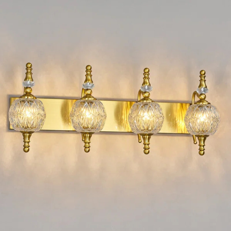 Vintage Dimmable Wall Mounted Vanity Light(Not Included Bulb), Gold, 4