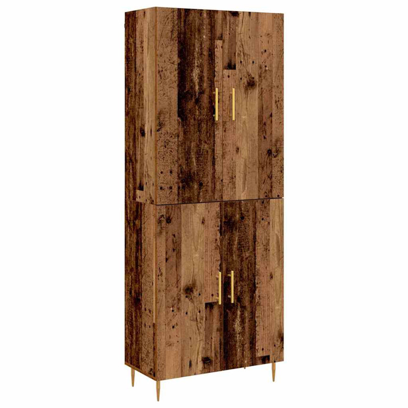 Highboard 69.5 X 34 X 180 Cm Engineered Wood, Old Wood