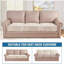 Ensemble de housse de coussin en velours ivoire - housse extensible en peluche 3 pièces pour coussins de siège, de chaise et de causeuse