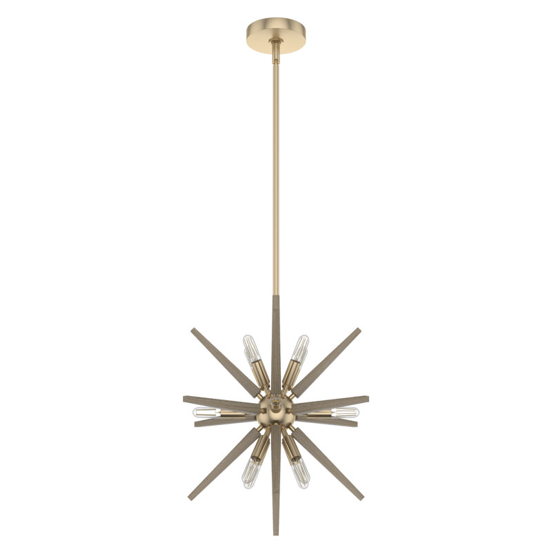 Jupiter Star 12 - Light Sputnik Sphere Hanging Ceiling Light Fixture, Alturas Gold, 18.75" H x 18.75" W x  18.75" D