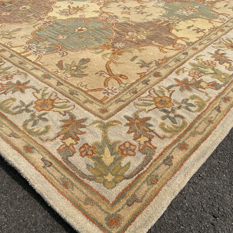 Tapis doré / bleu, 7'3" x 9'3"
