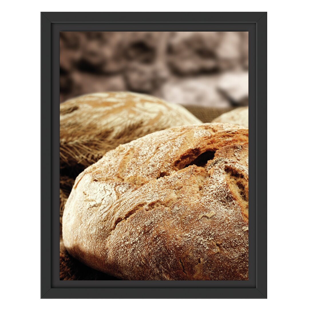 Gerahmtes Wandbild Frisch gebackenes Brot