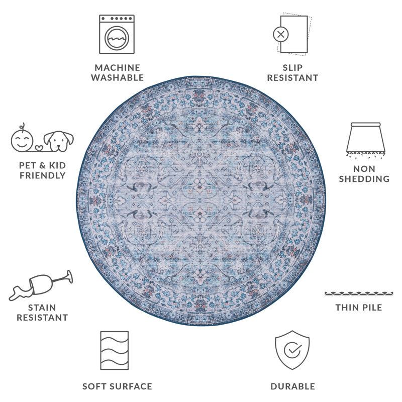 Tapis tissé à la machine Ziebarth Tucson, Rond 6 pi