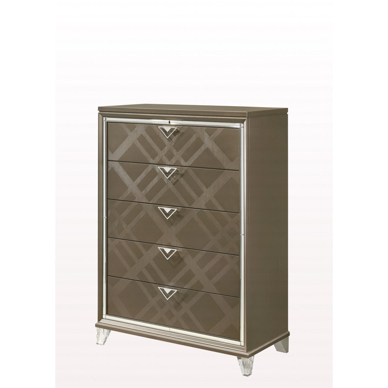 Commode moderne au fini champagne foncé