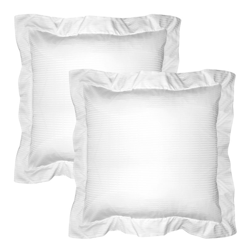 Luxurious White Cotton Standard Pillowcase Pair