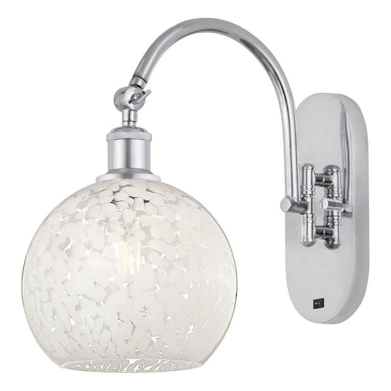 Benafield Steel Armed Sconce, 13.5" H x 8" W x 13.5" D, Polished Chrome