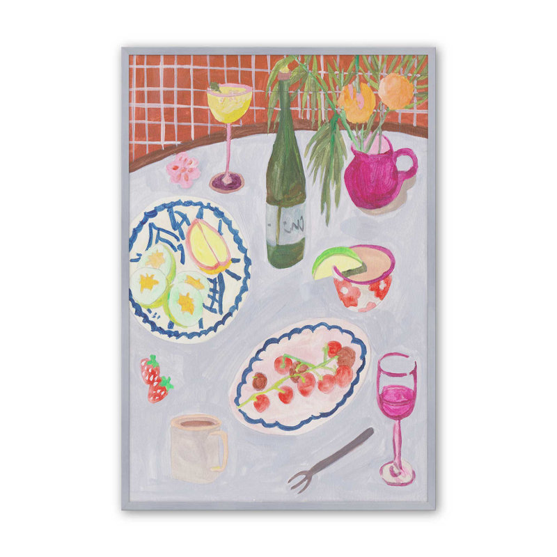 «Bites and Sips II» par Melissa Wang, reproduction d'art sur toile, H 48 po x l 36 po, Encadrement ouvert sans papier mat