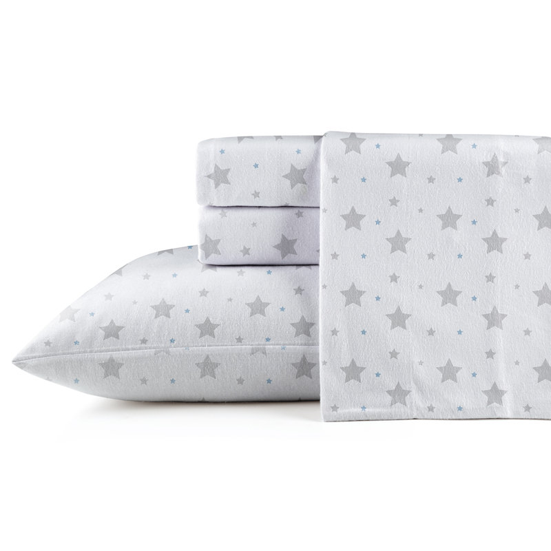 Ensemble de draps en flanelle de luxe 180 g / m² Pointehaven , Stars, Lit double