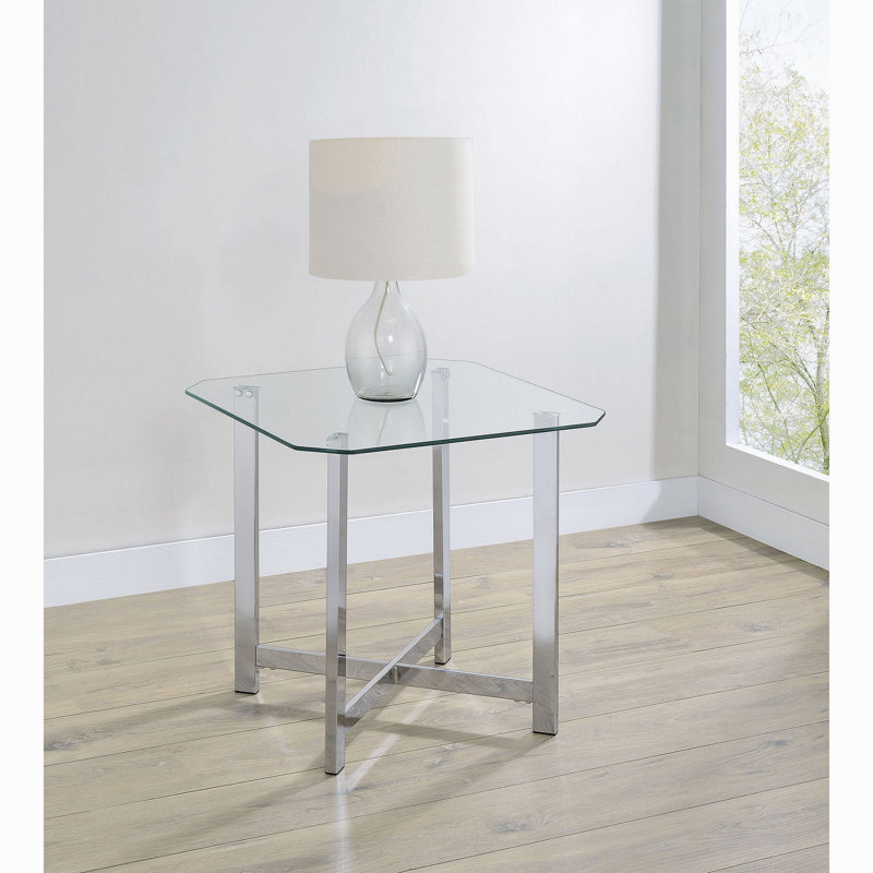 Linda Chrome Glass Top End Table