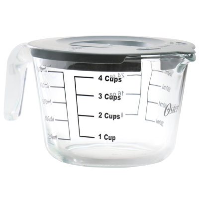 Tasse à mesurer en verre transparent avec couvercle à pression 4 tasses Oster Coolidge