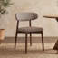 Solid Wood Upholstered Dining Chair - Ergonomic Curved Back, Comfort Fabric-1965475786-1948387836