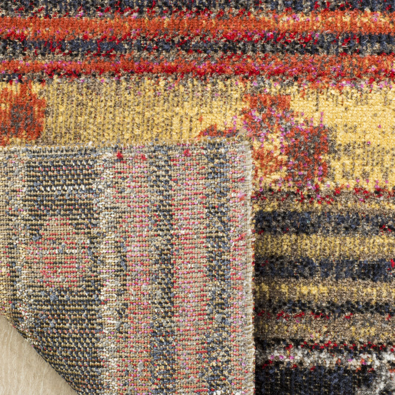 Gideon Hooked Rust/Taupe Indoor/Outdoor Rug, Rectangle 122 x 183 cm
