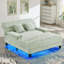 Méridienne moderne avec méridienne 57,1 po Canapé-lit rembourré en chenille avec dossier réglable et bande lumineuse DEL pour le salon, vert-1313522532
