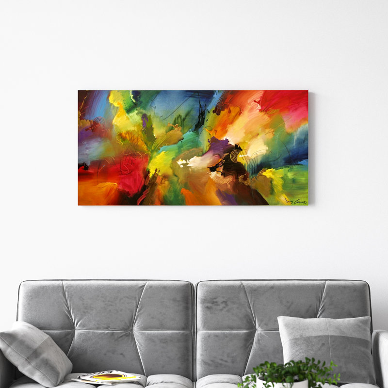 « Cosmic Voyage 187 » par Jonas Gerard, impression, H 32 po x l 56 po x P 1 po, Cadre blanc